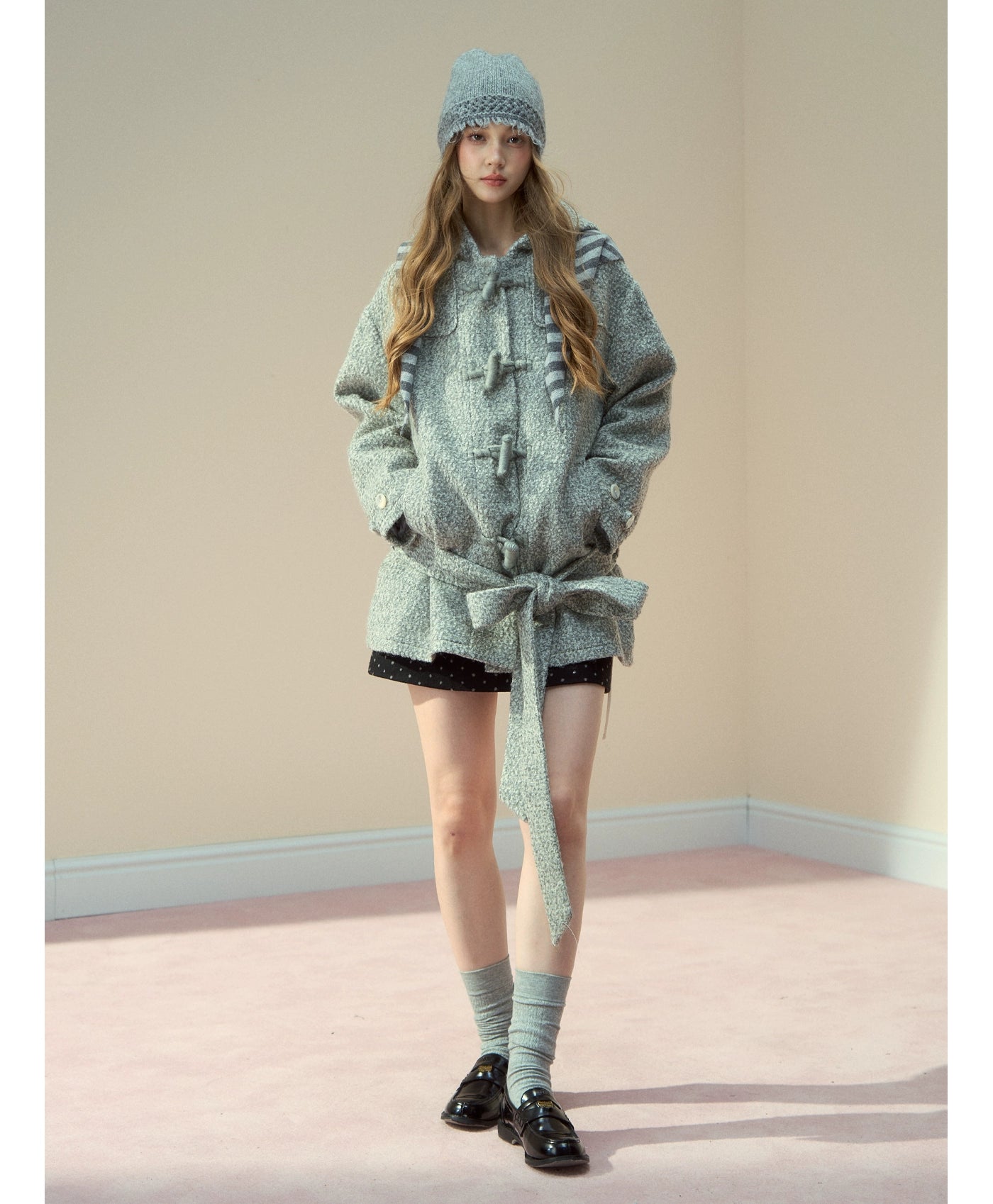 Gray Wool Duffle Coat