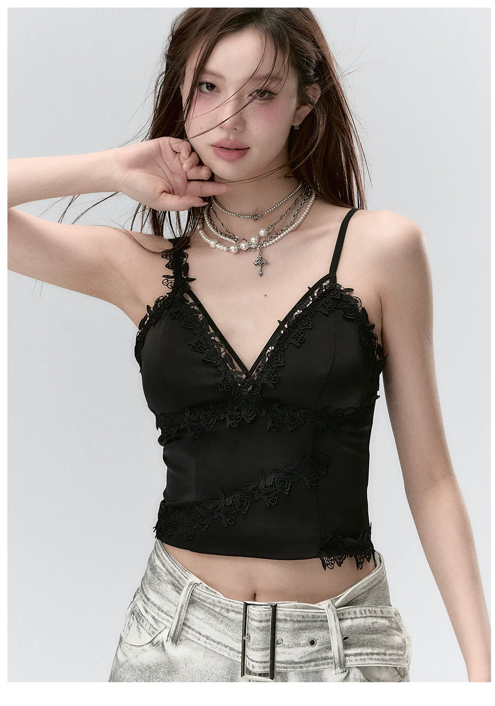 Lace Splicing Design Camisole Tank Top