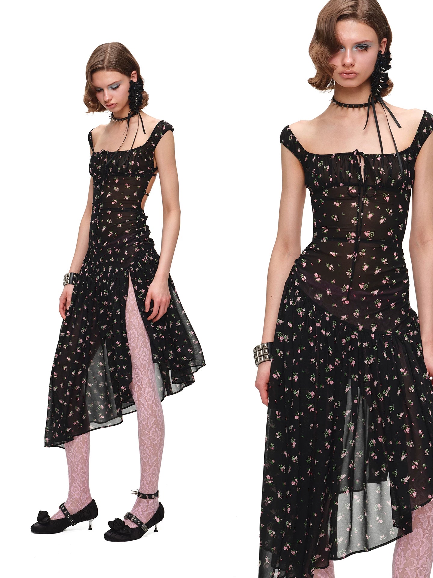 Open-Back Floral Dress
