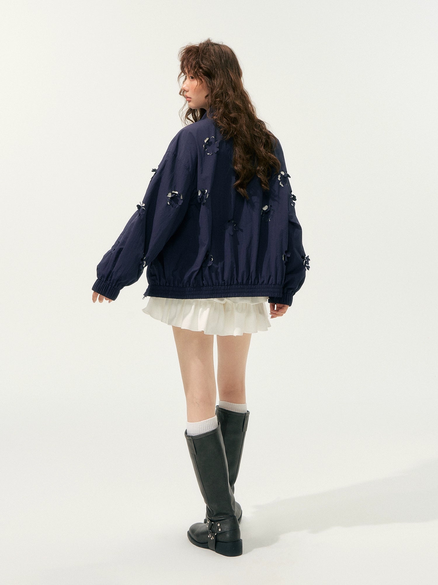 Hollow Cut Floral Jacket