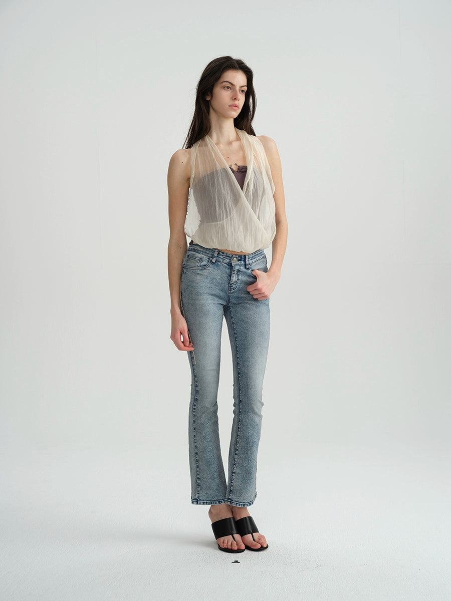 Sequin Mesh Layered Bustier Top