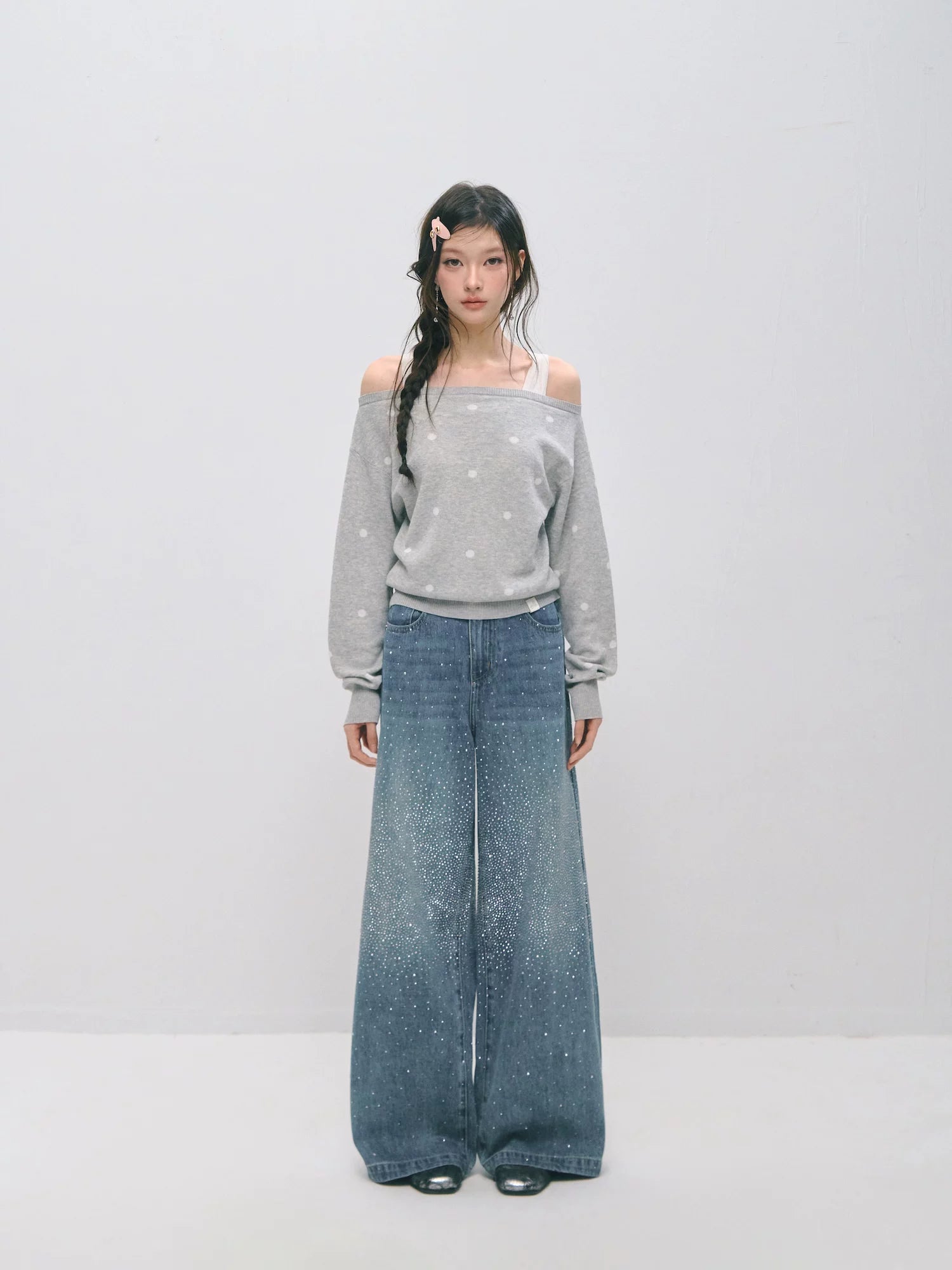 Off Shoulder Knit Sweater