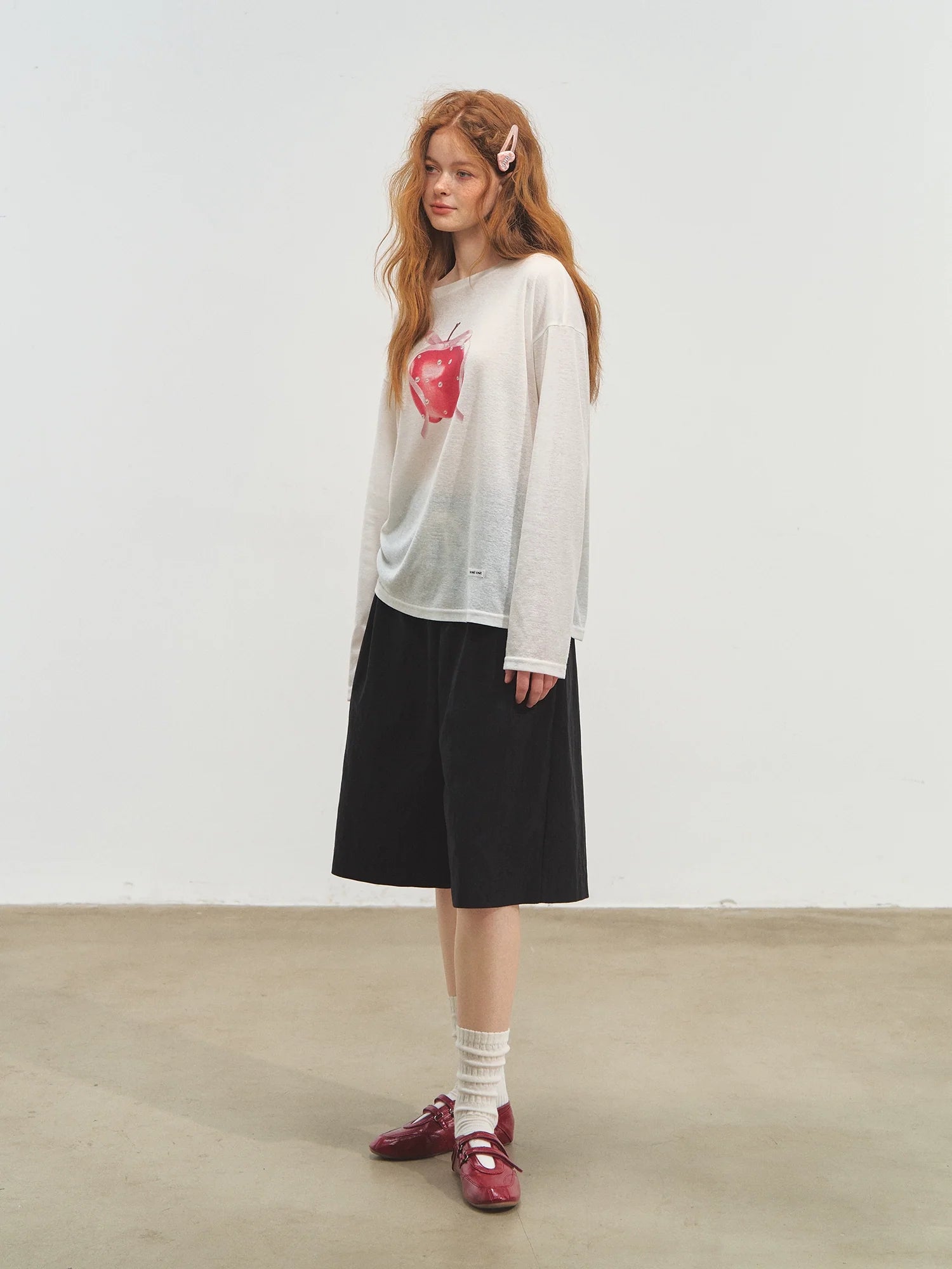 Three-dimensional Pleated Wide-leg Knee-length Shorts