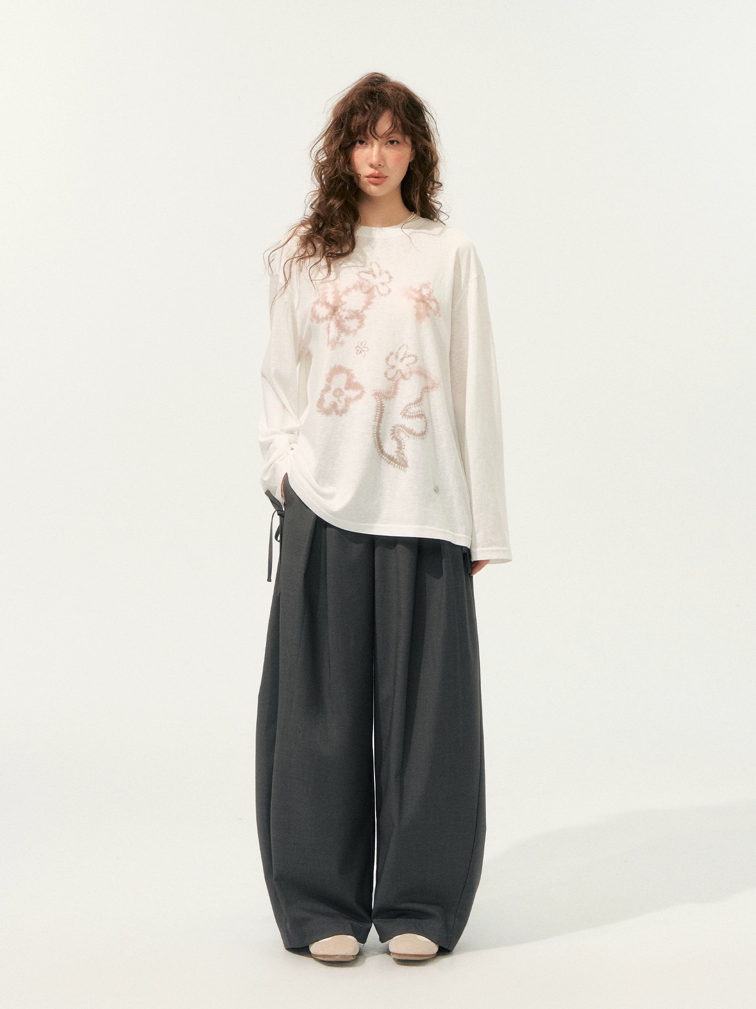 American-Style Wide-Leg Draped Scimitar Pants