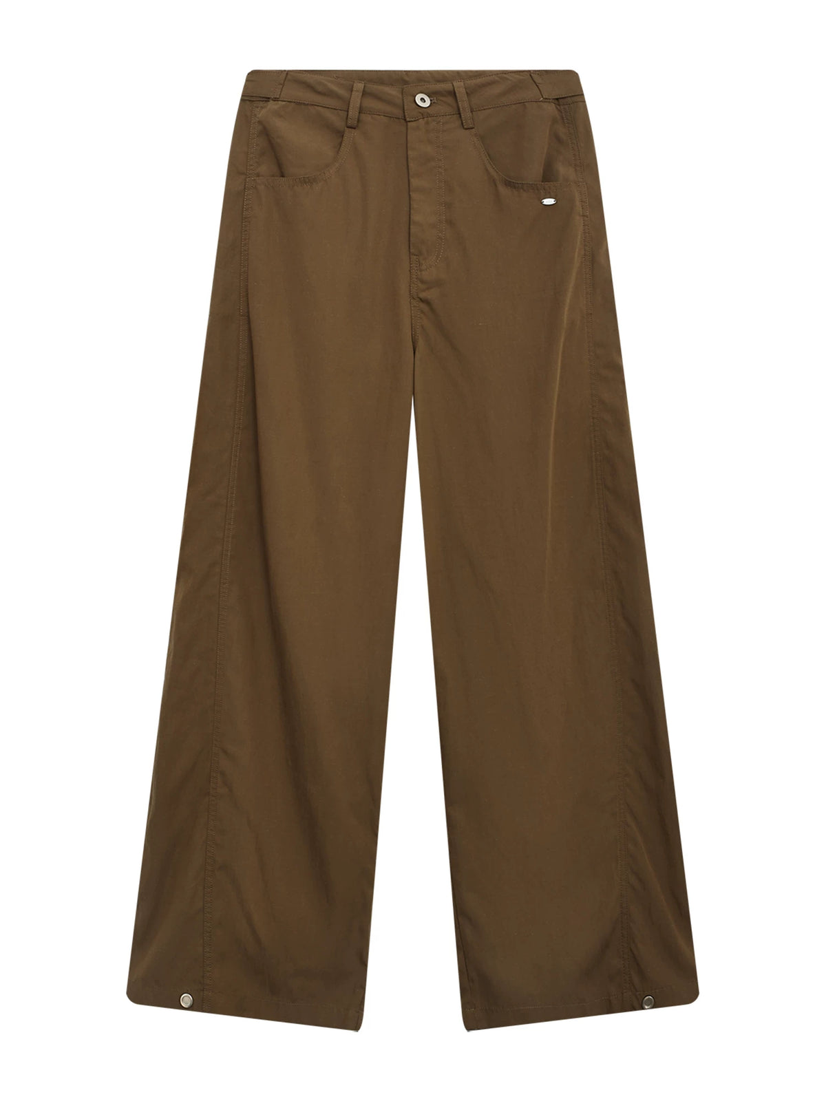 Retro Coffee Wide-Leg Pants