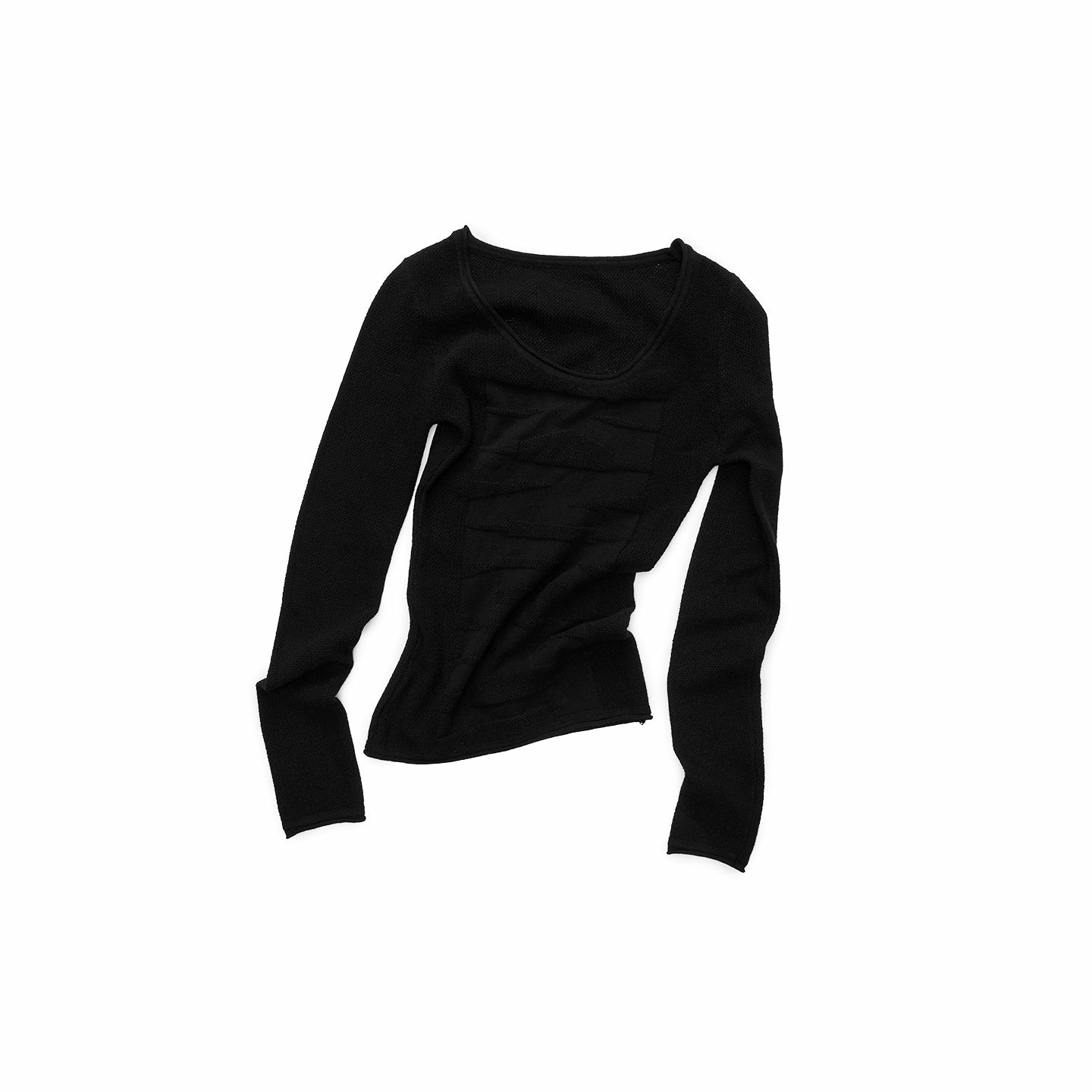 Crewneck Textured Open-Knit Wool Sweater