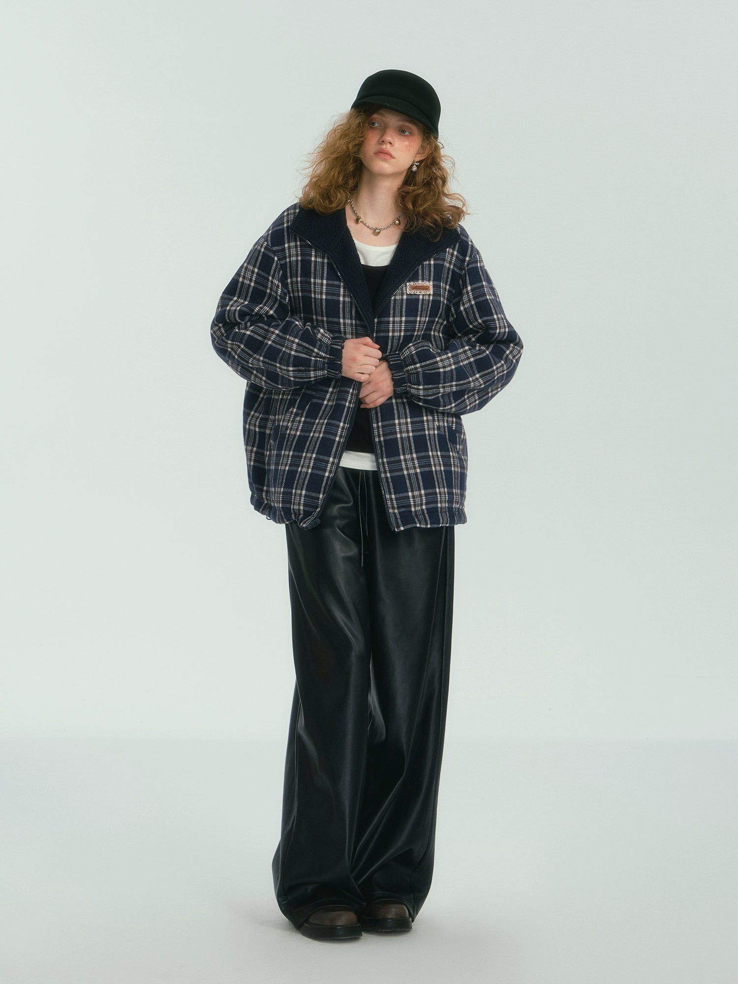 Reversible Plaid Fleece Jacket