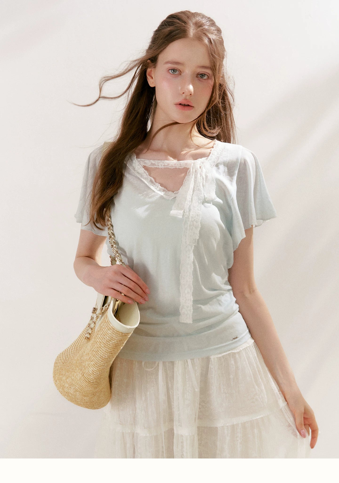 Lace Tiered A-Line Skirt