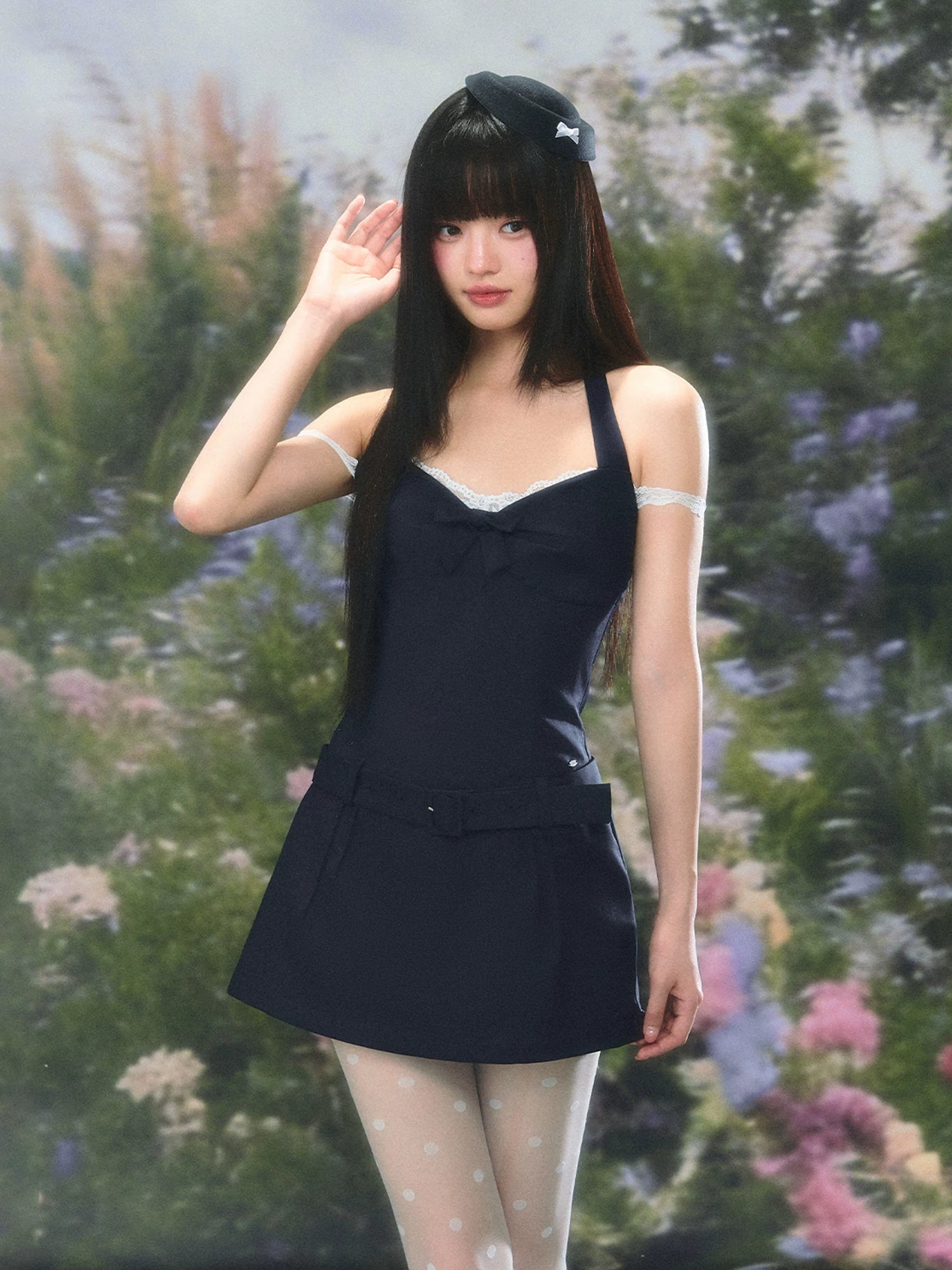 Lace Halter A-Line Dress