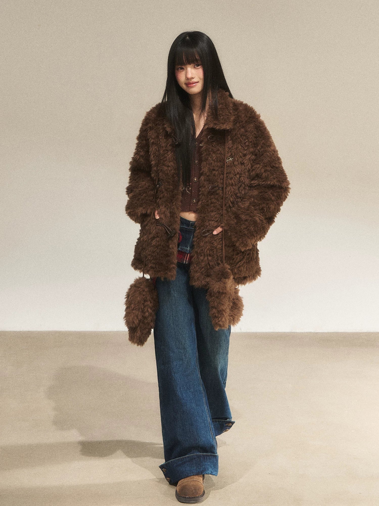 Vintage Faux Fur Toggle Coat