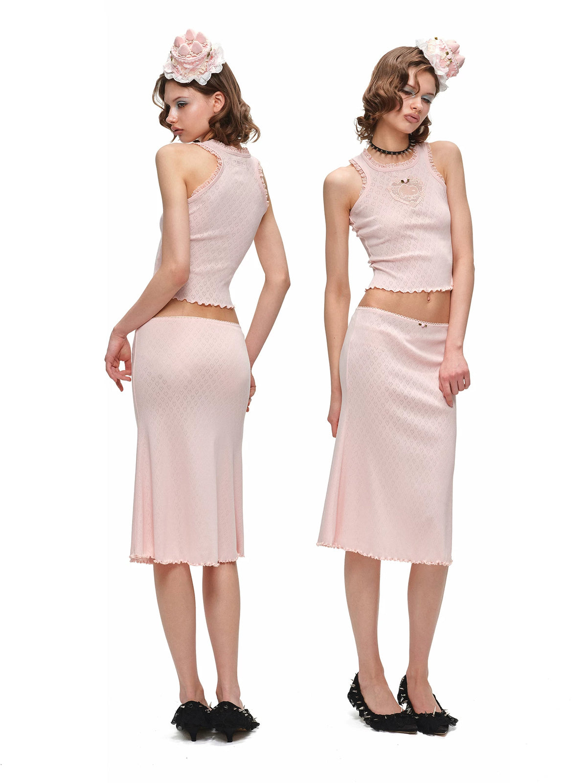 Snoopy Knit Top & Skirt Set