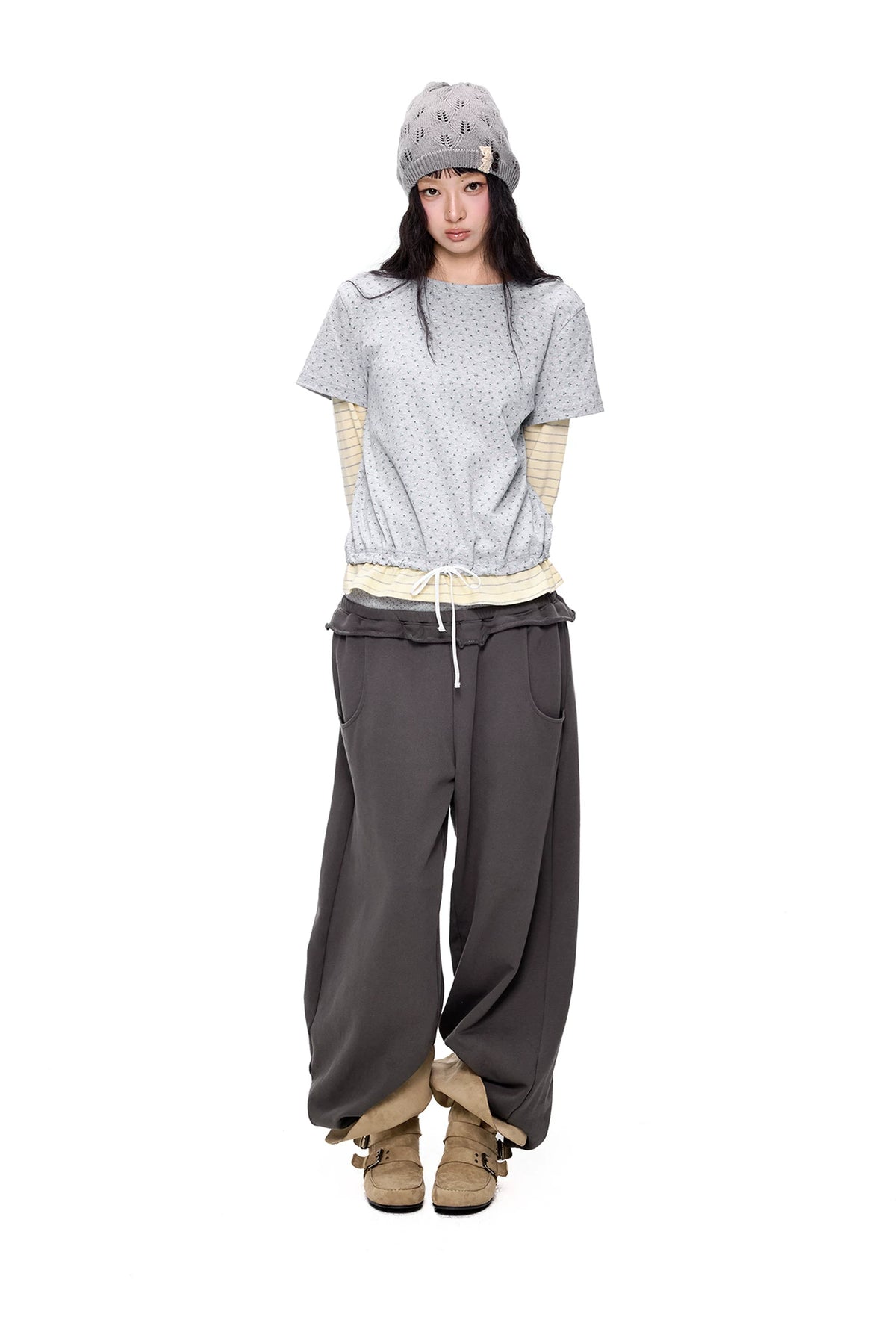 Floral Layered Striped Top