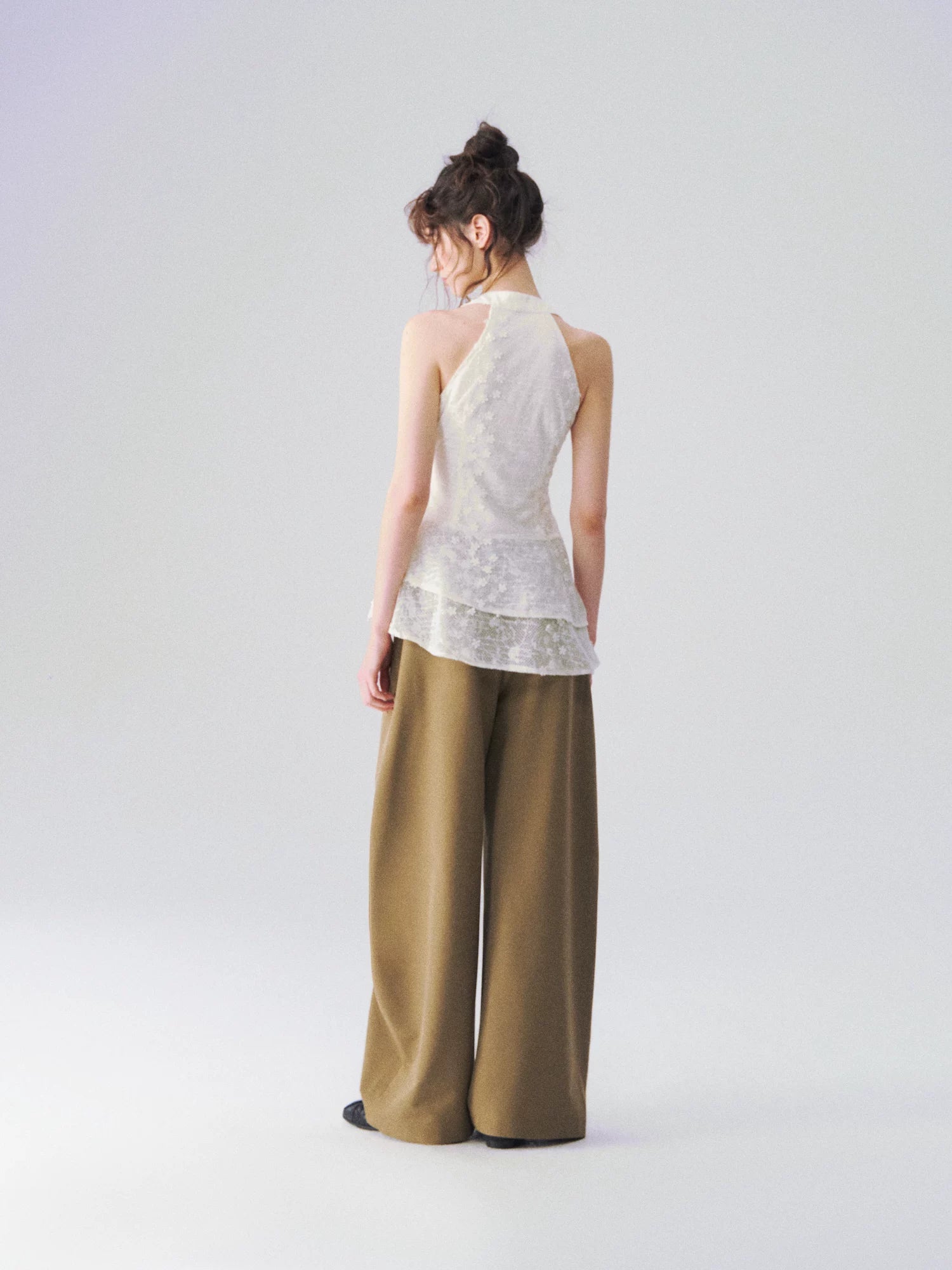 Cutout Jacquard V-Neck Tank