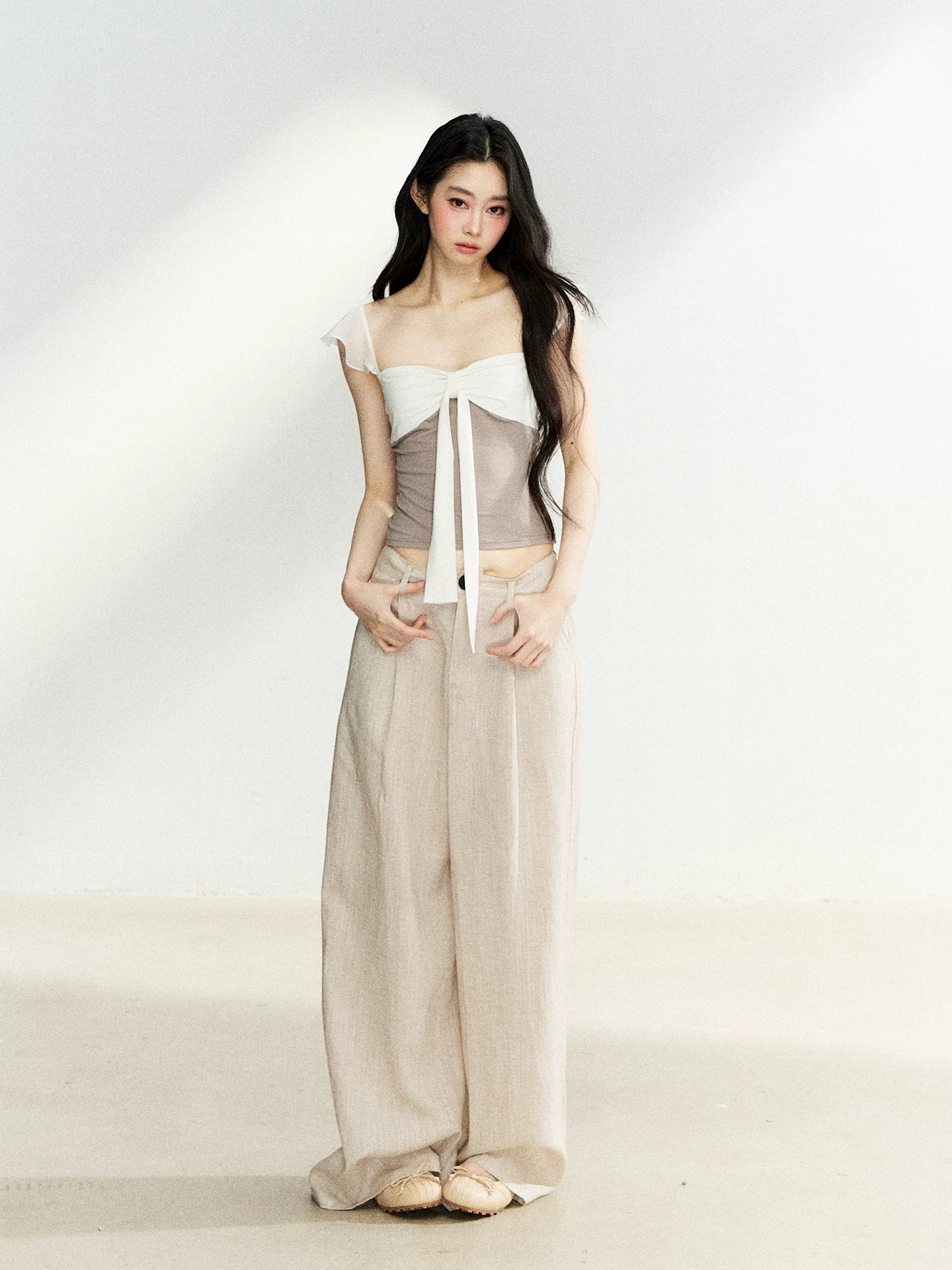 Bow Layered Knit Top