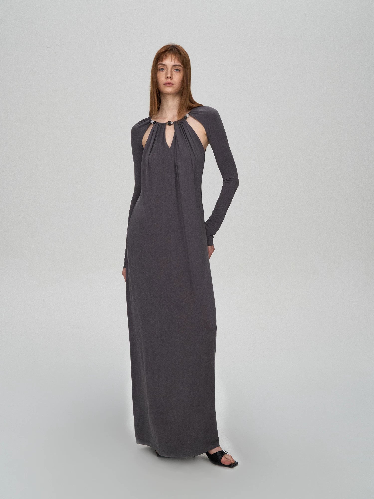 Lyocell Beaded Sculpted Dress