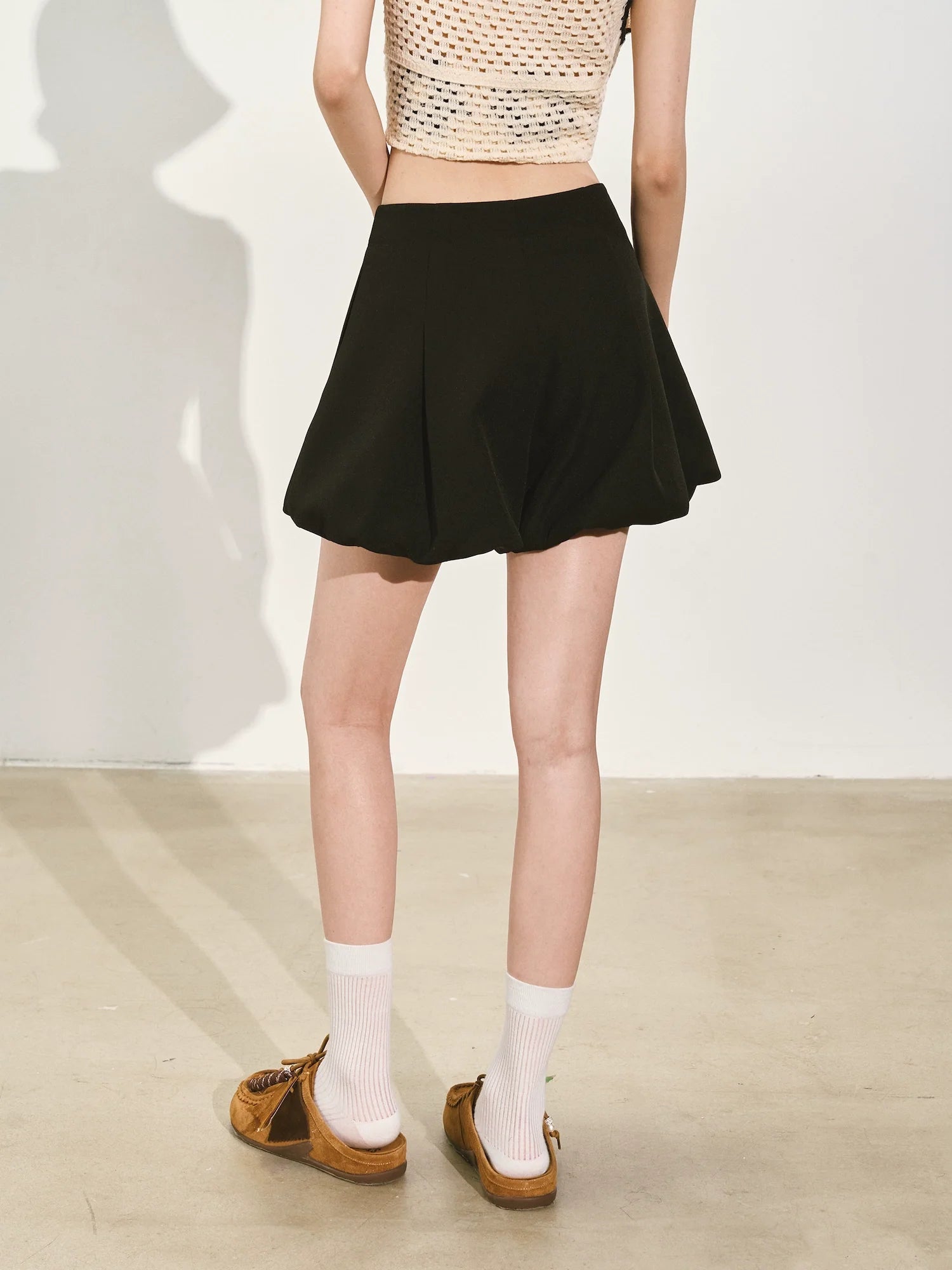 A-line Puff Wide-leg Shorts