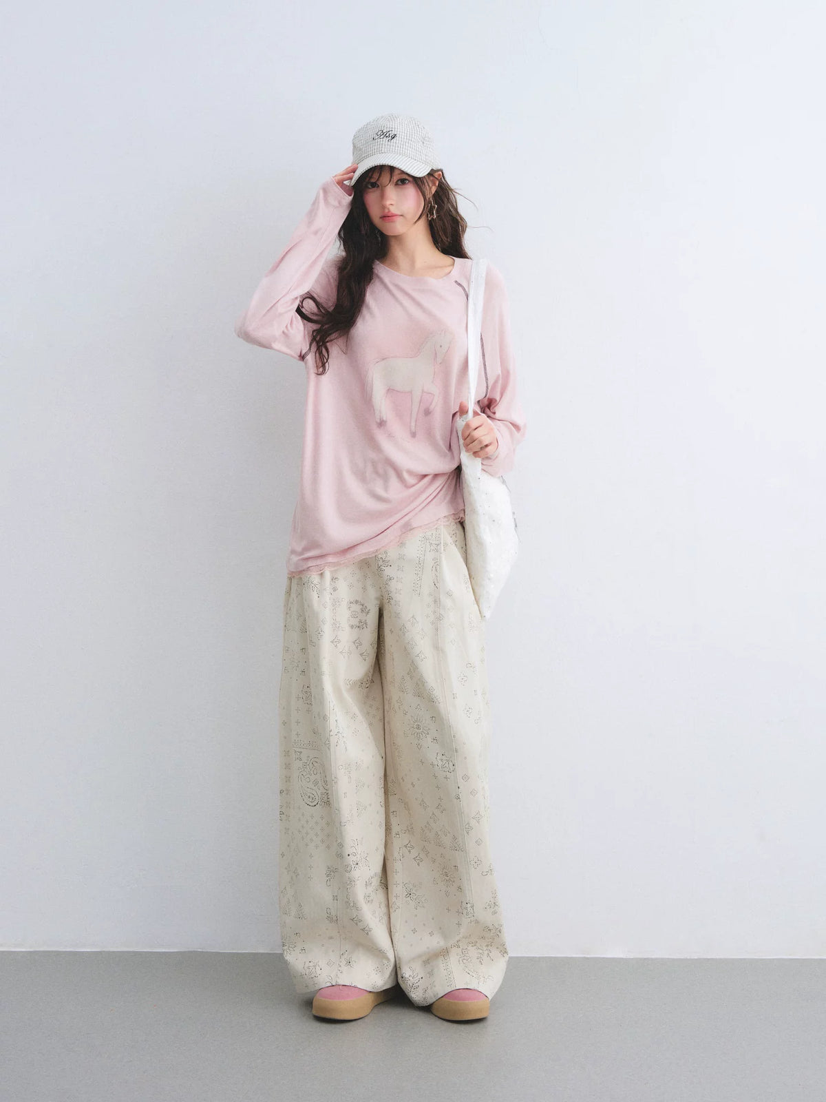 Paisley Curved Wide Pants