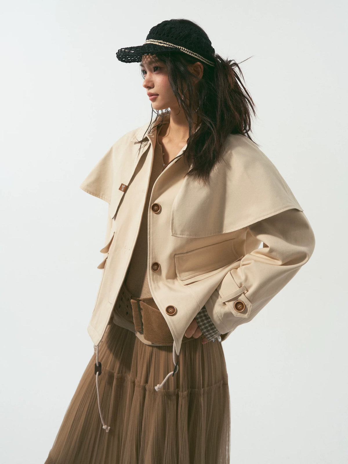 Detachable Cape Jacket