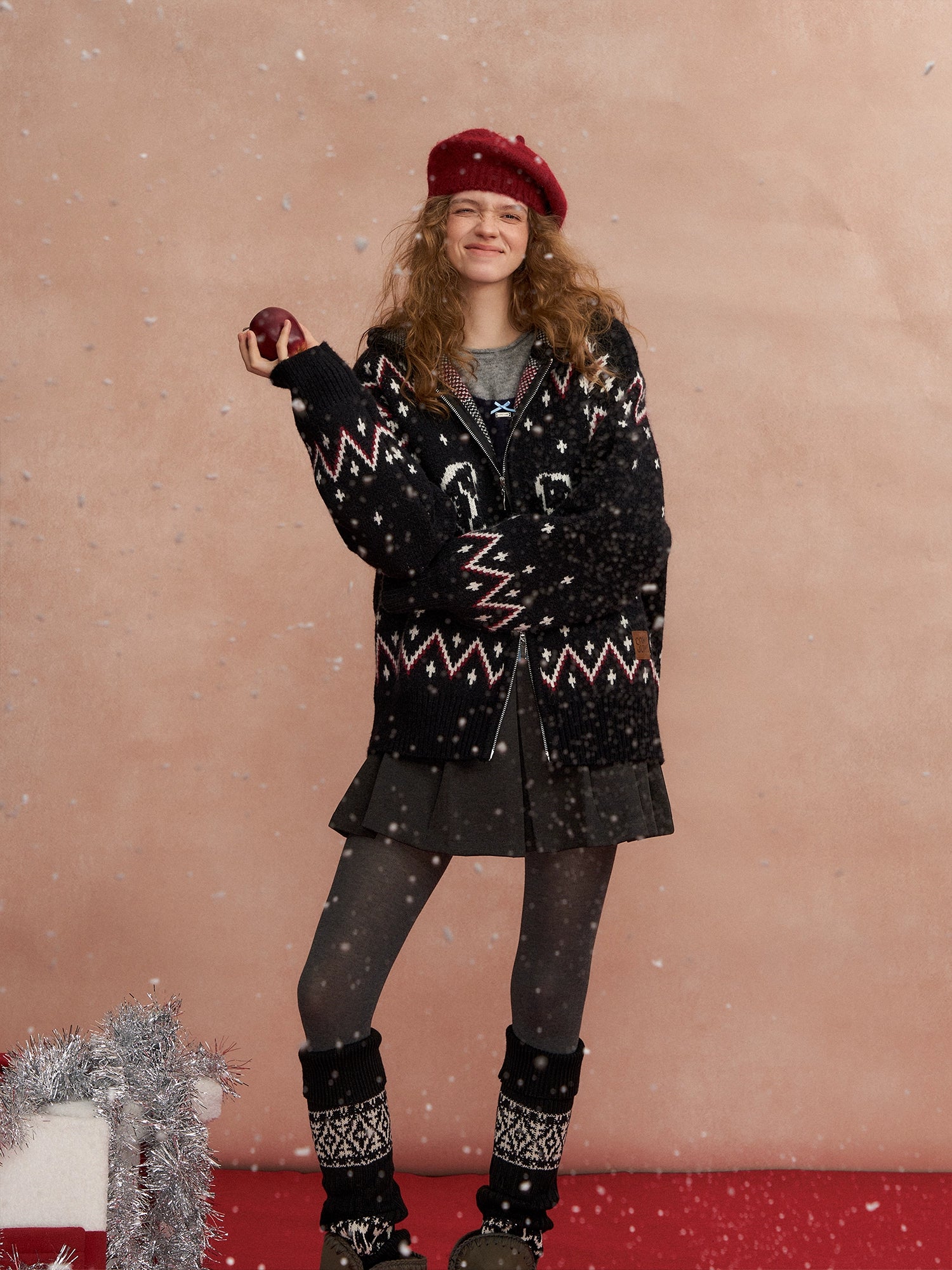 Fair Isle Horse Hooded Cardigan