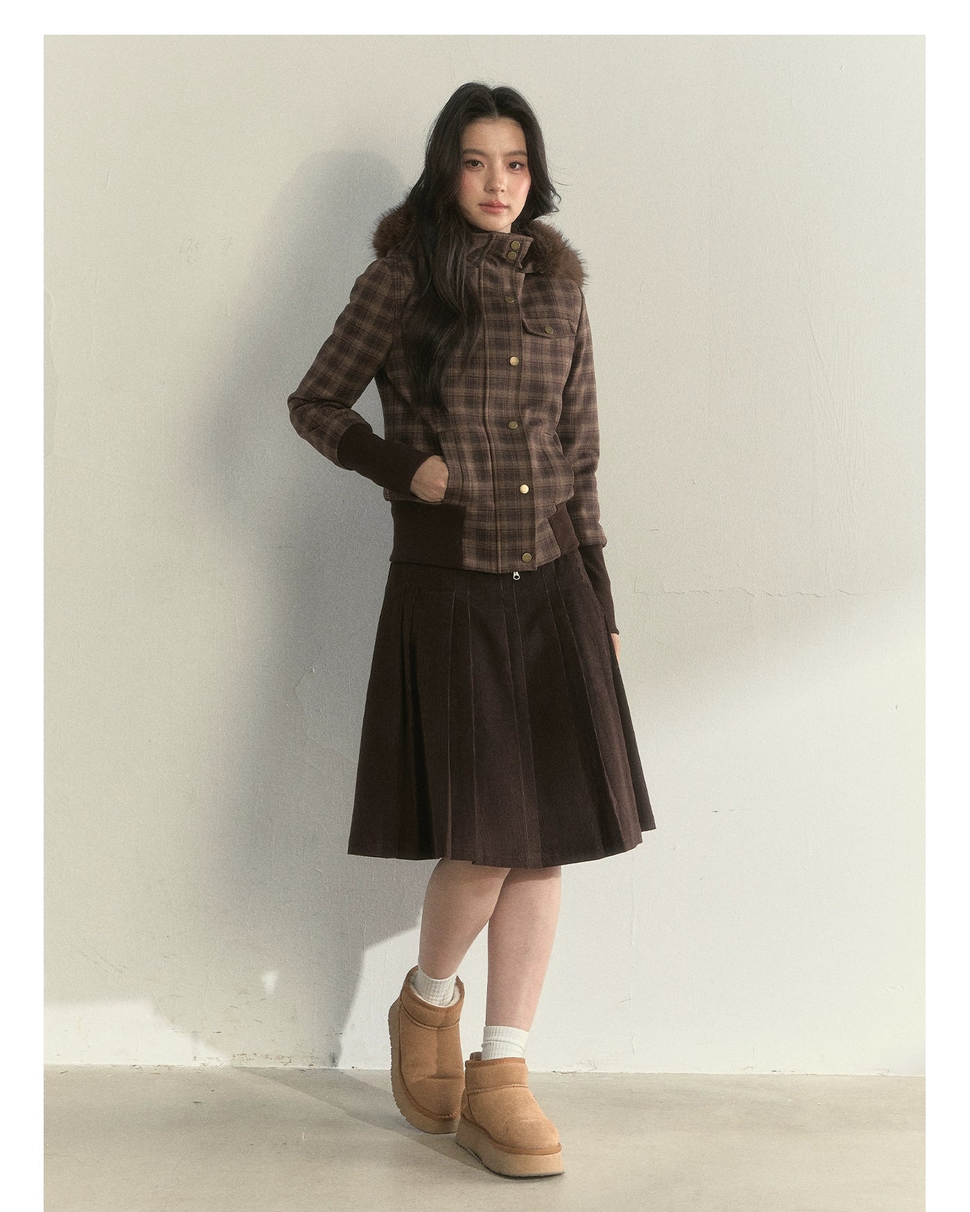 “Oxford Autumn” Wool-Collar Padded Jacket