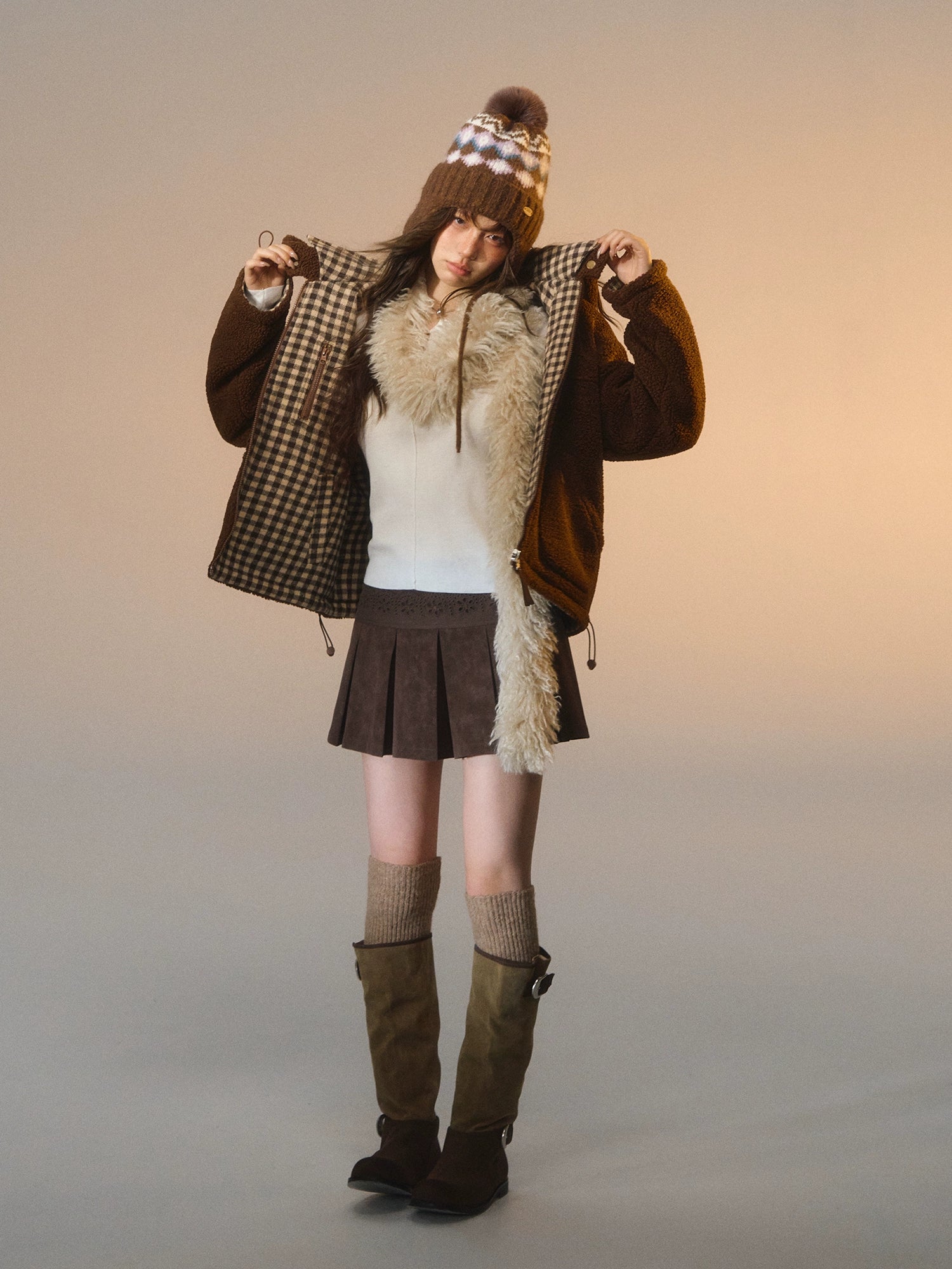 Reversible Plaid Sherpa Jacket