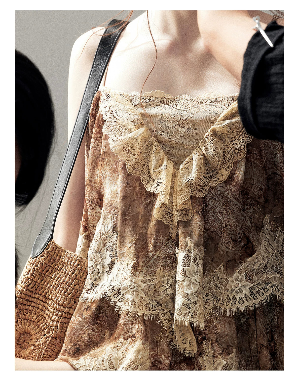 Brown Lace Camisole Top