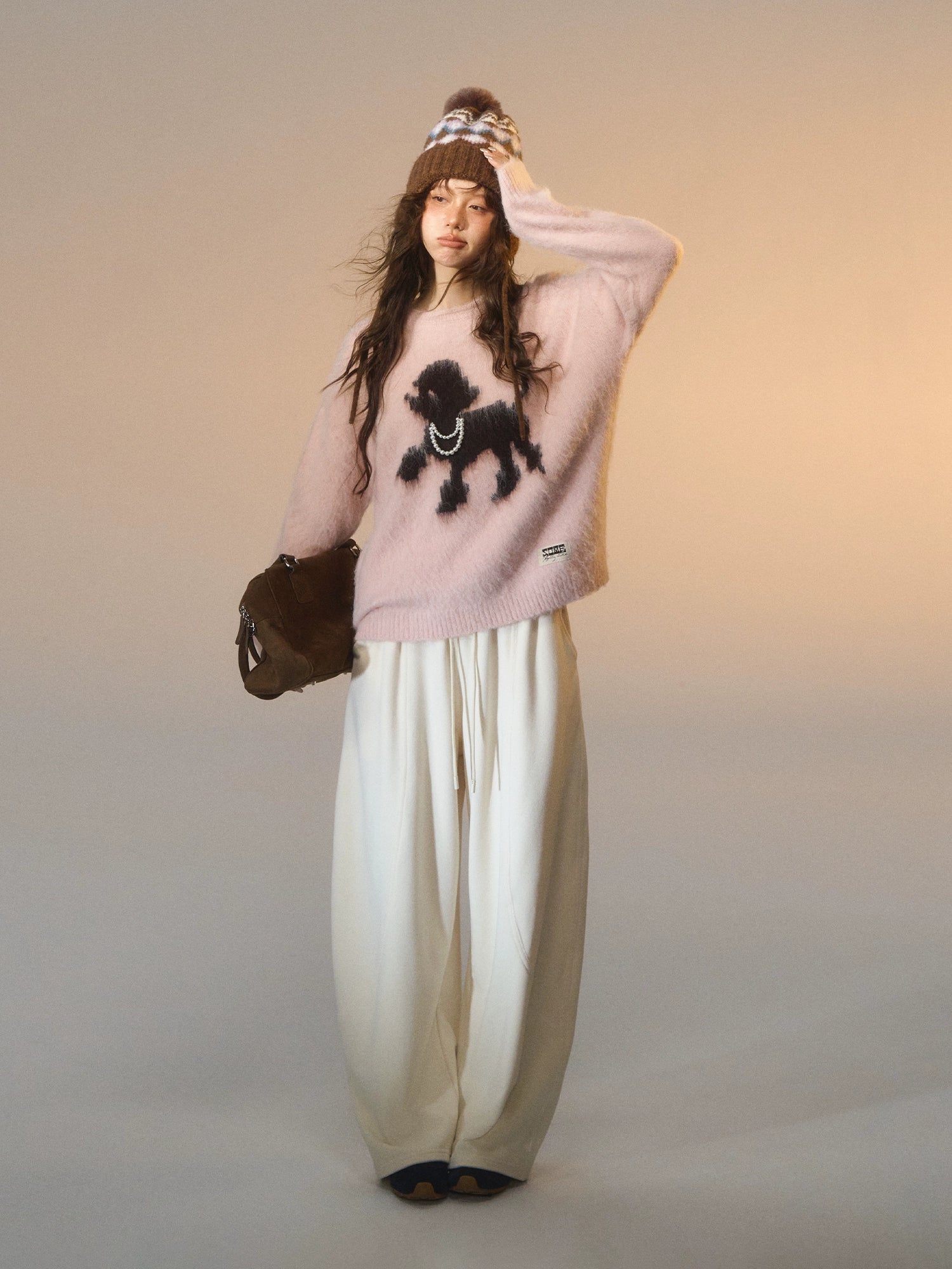 Playful-puppy Crewneck Sweater