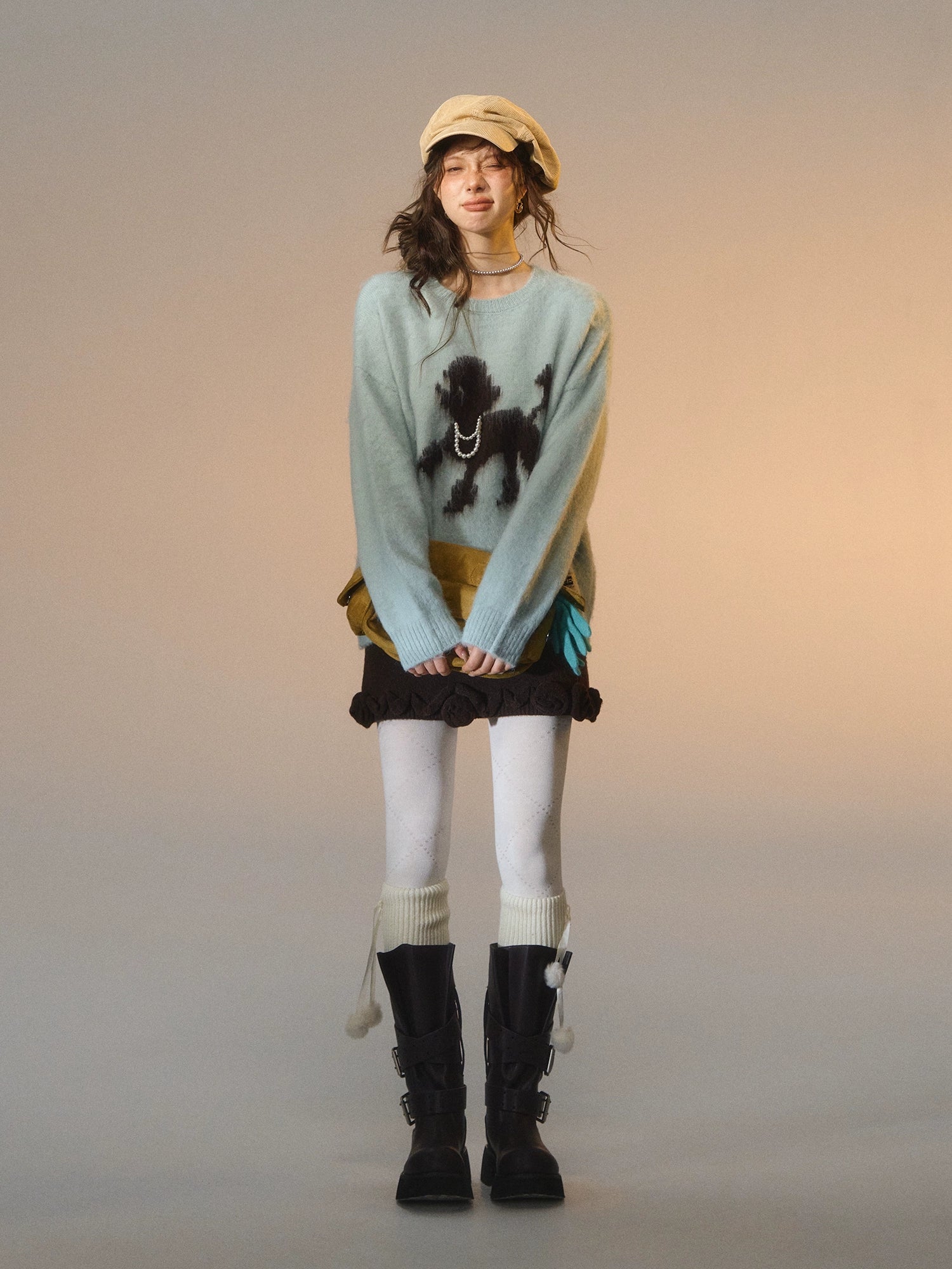 Playful-puppy Crewneck Sweater