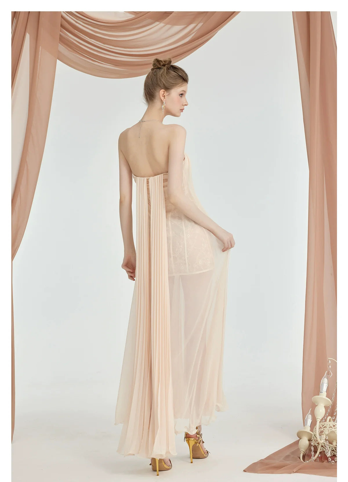 Thea Strapless Mesh Backless Dress