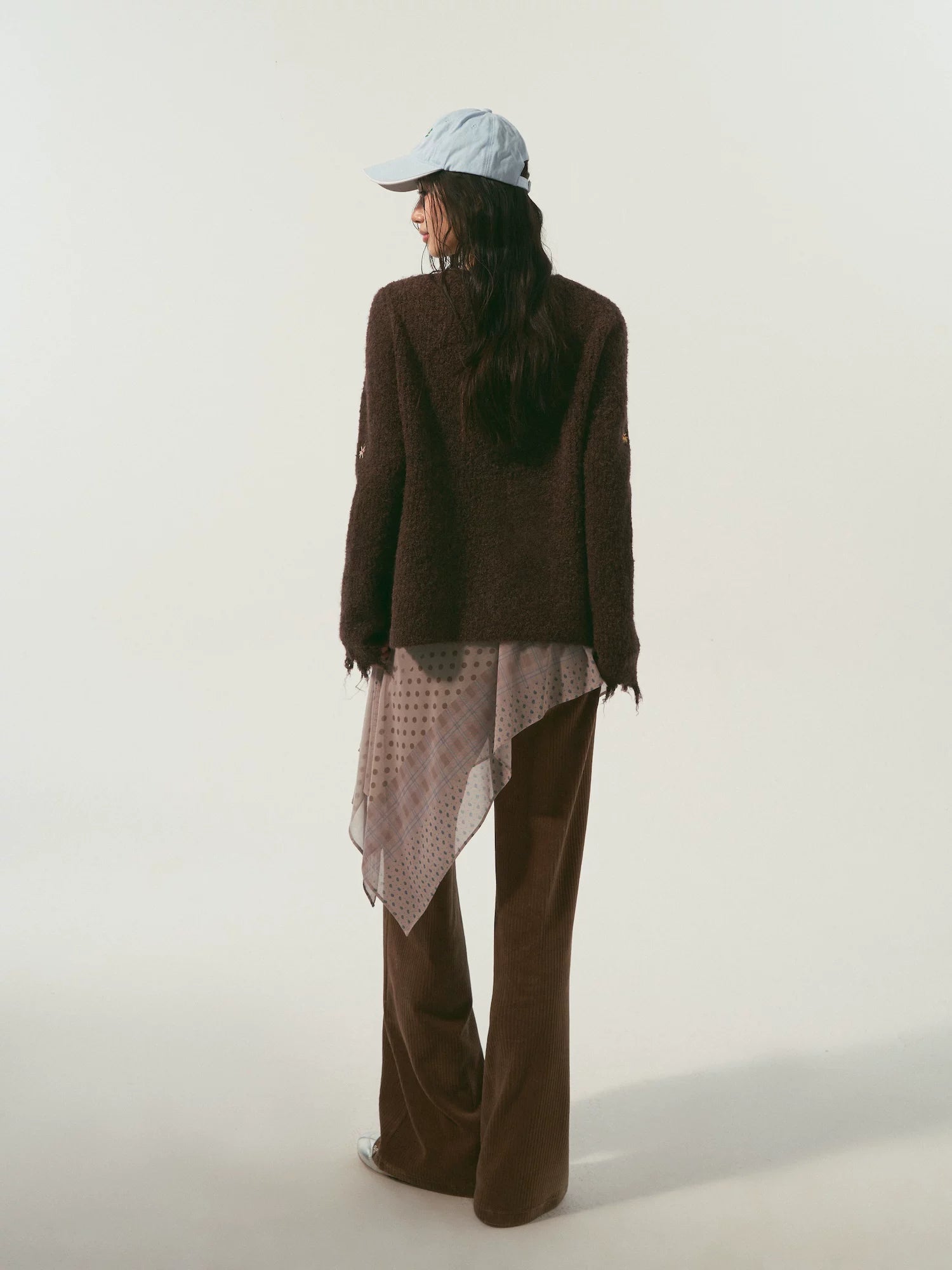 Brown Fringe Floral Cardigan