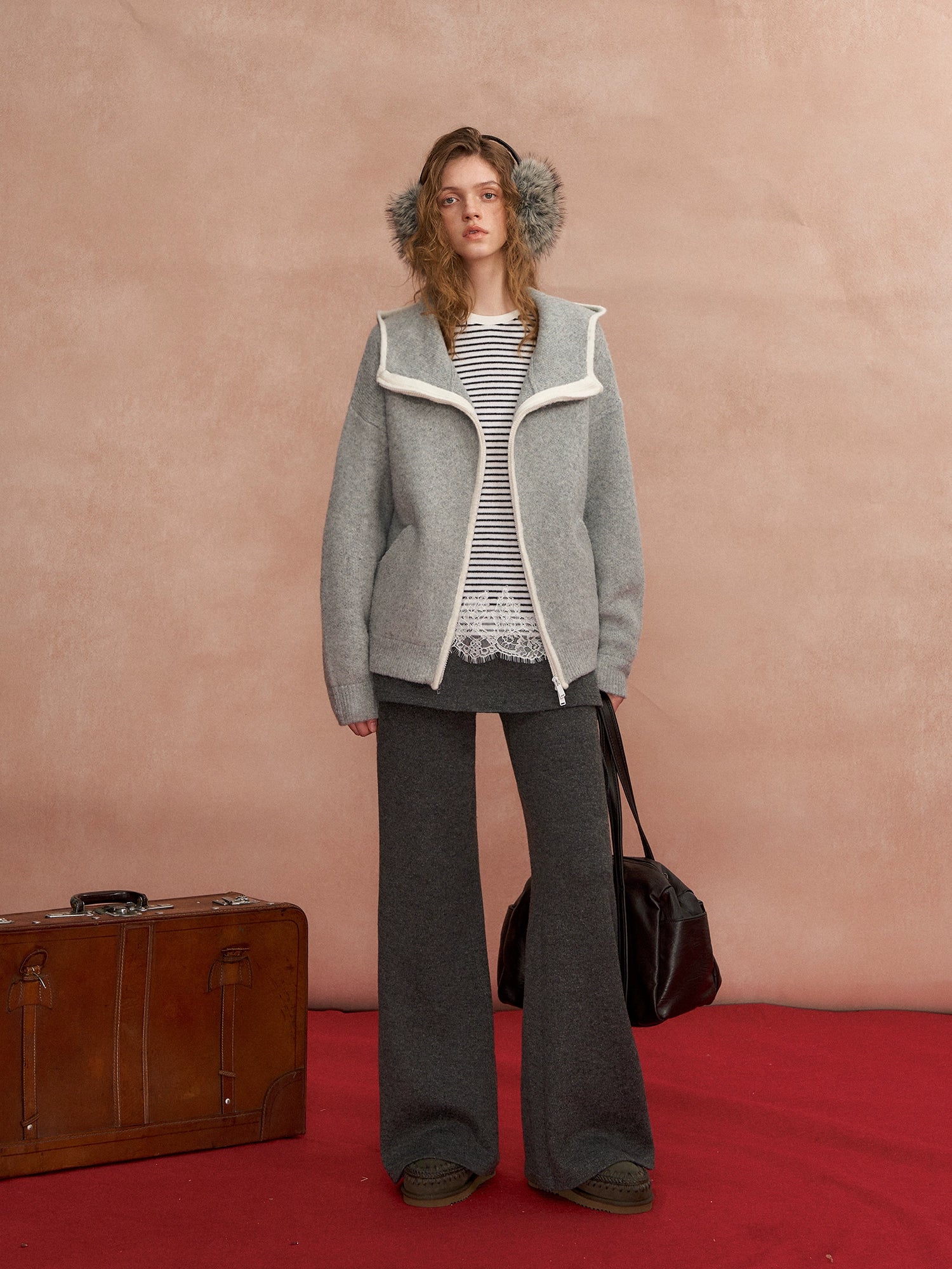 Detachable Drape Micro-Flare Pants