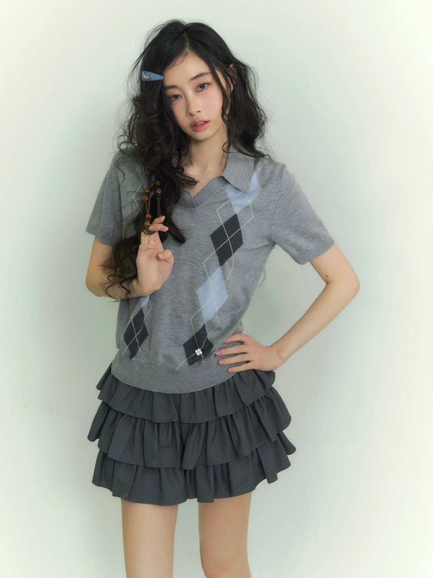Argyle Contrast Polo Tee