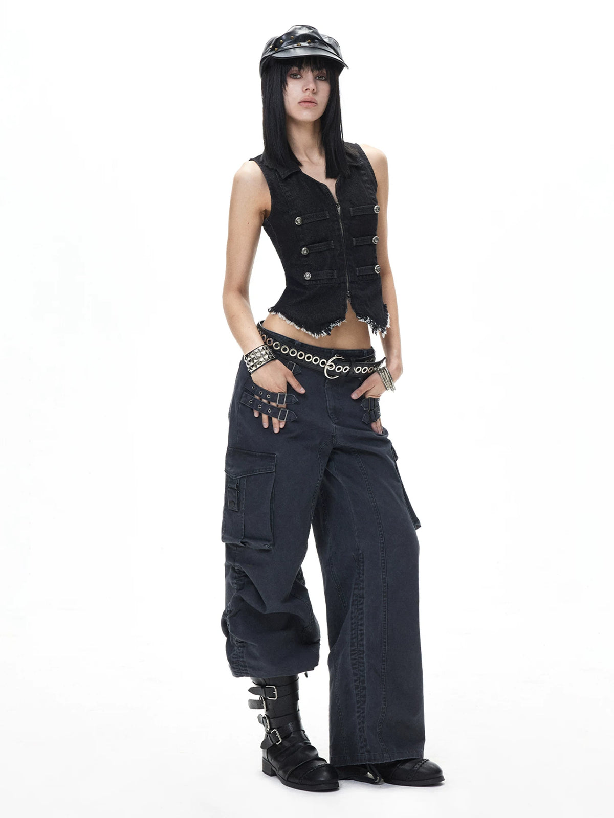 Punk Double-Breasted Collar Vest