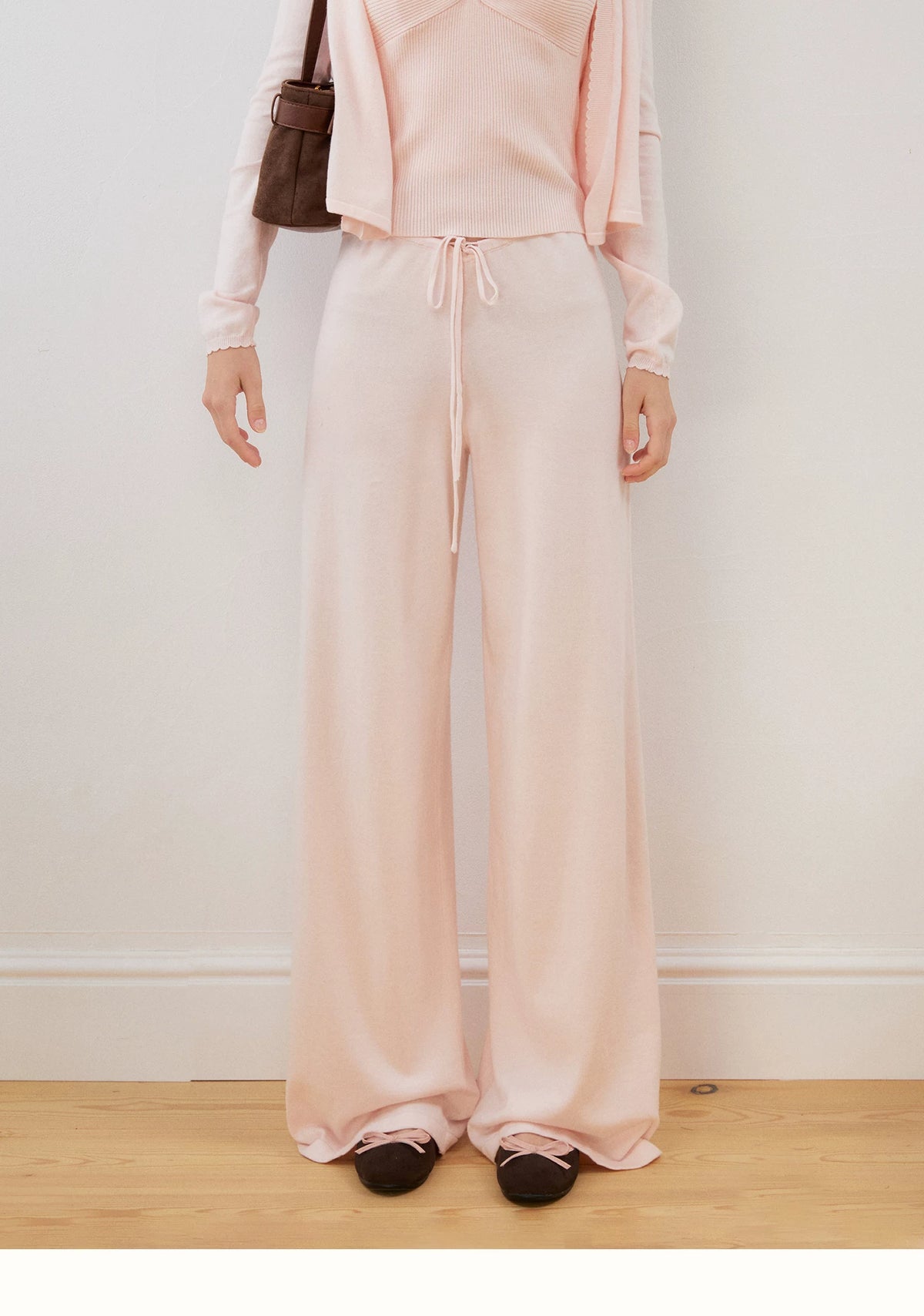 Knotted Wave Trim Knit Set