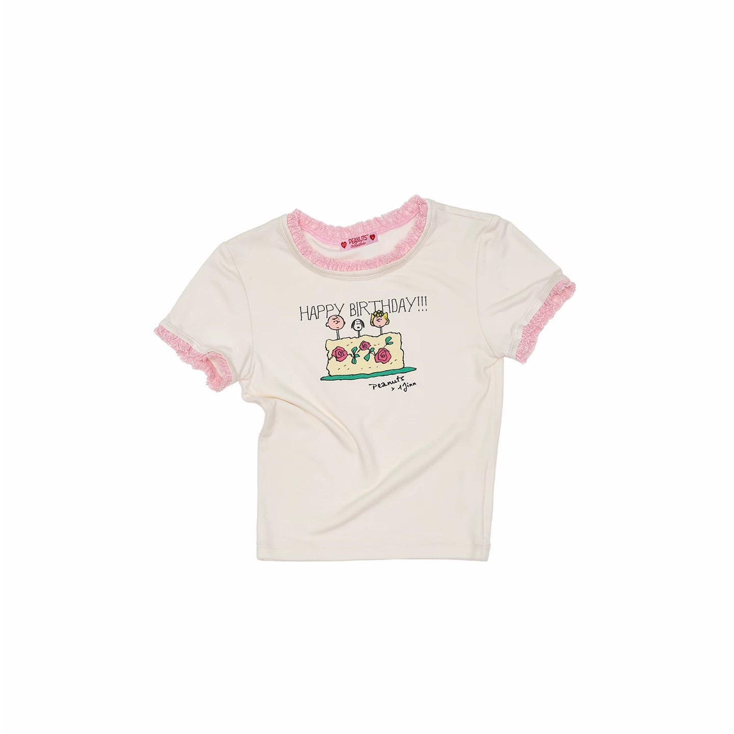 Snoopy Lace Trim Printed T-shirt