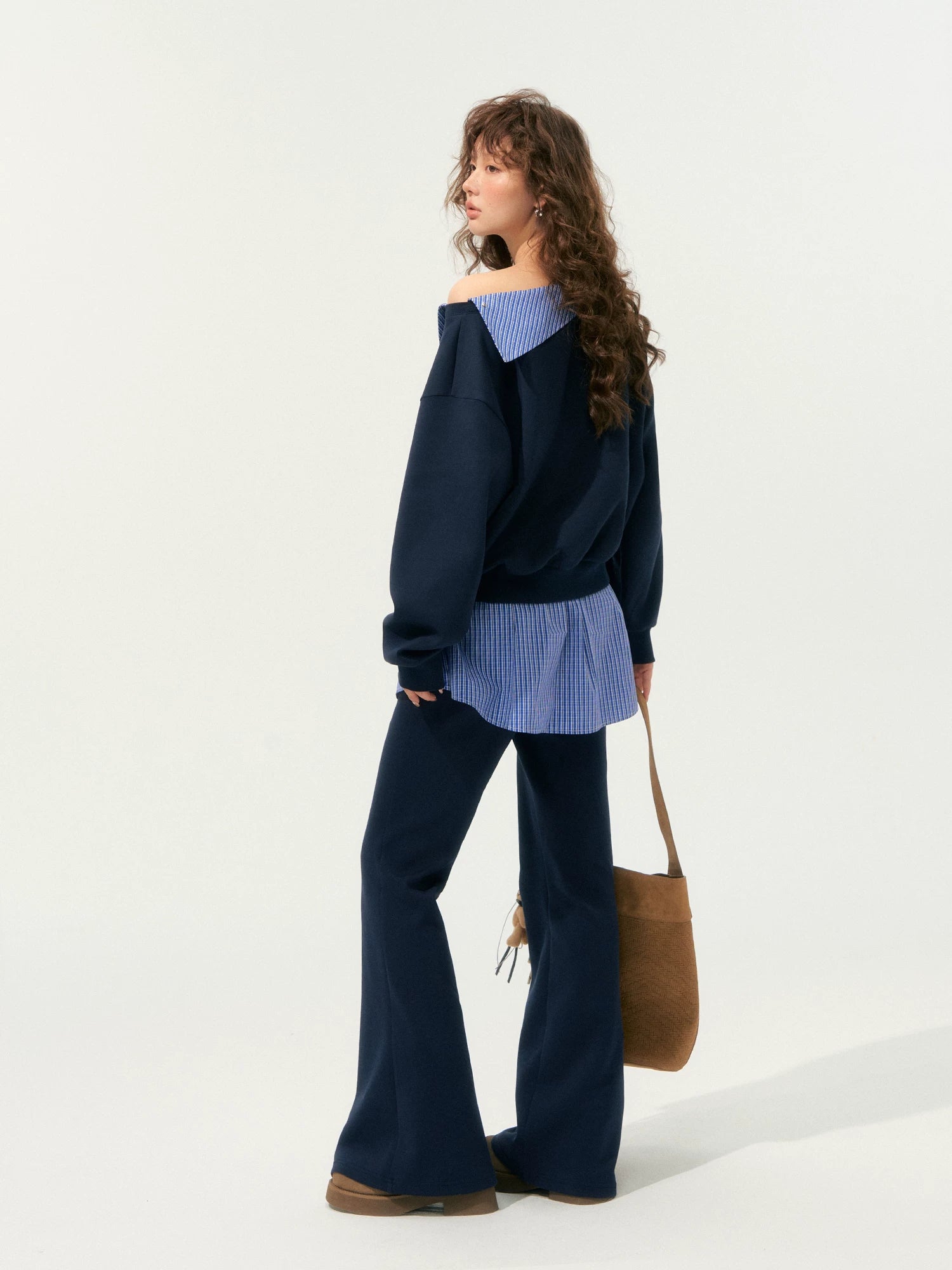 Detachable Collar Sweatshirt Set