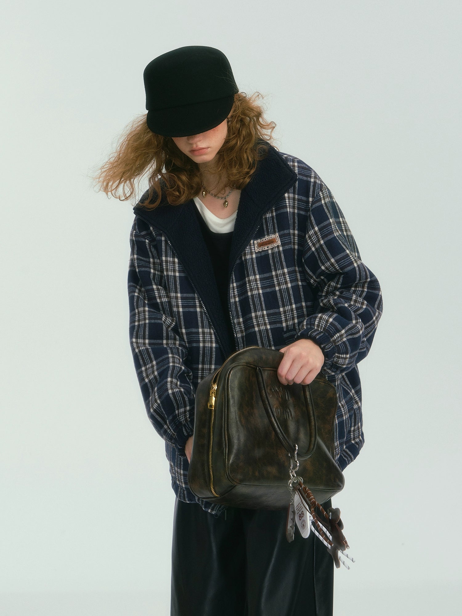 Reversible Plaid Fleece Jacket
