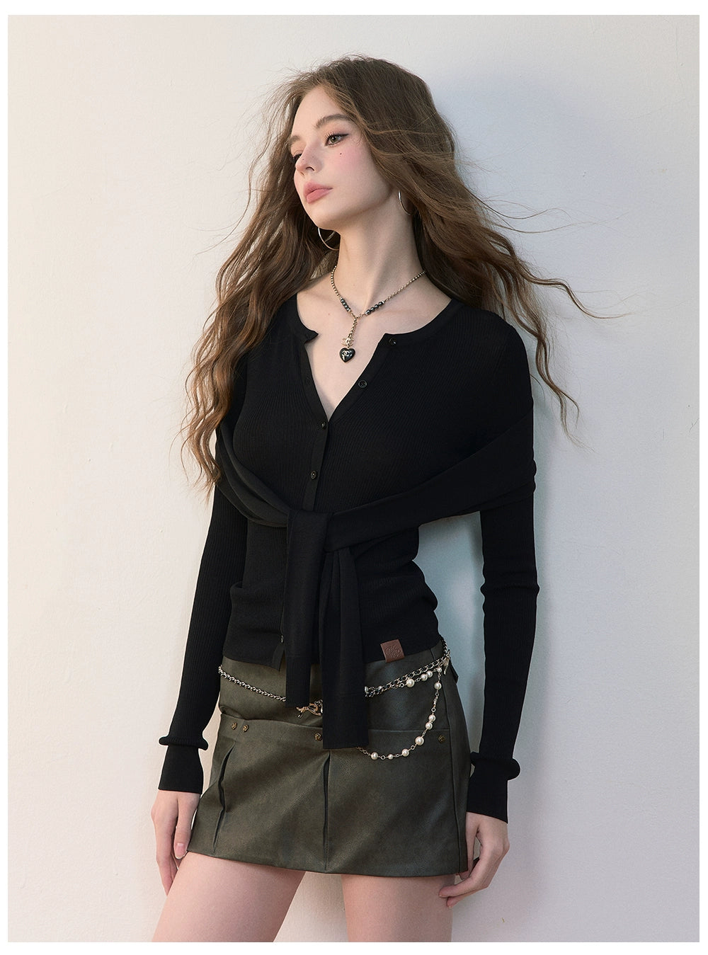 Dual-Wear Draped Knit Blouse