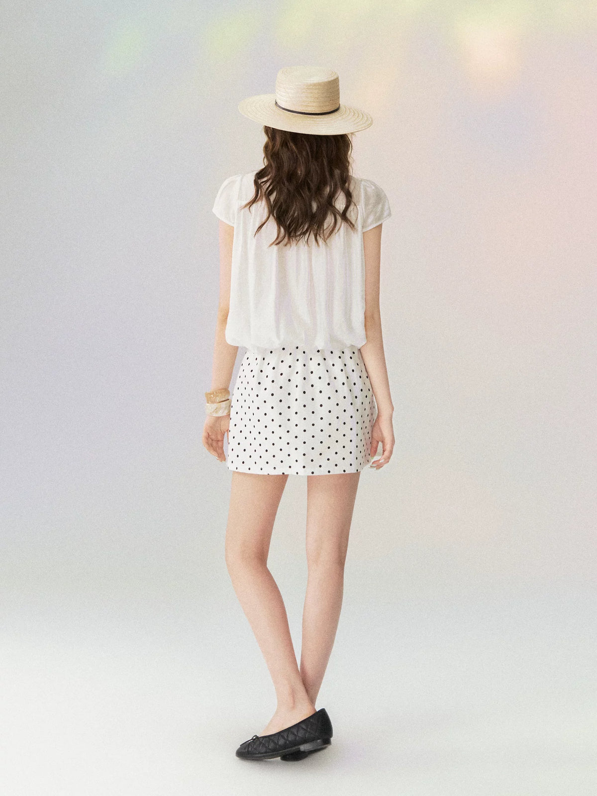 French Crewneck Puff Hem Top
