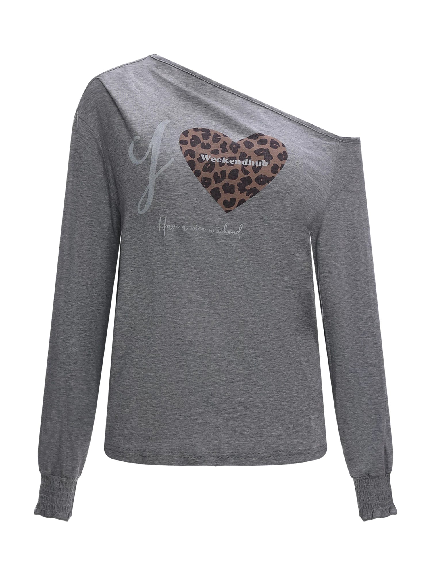 Gray Leopard Heart Top