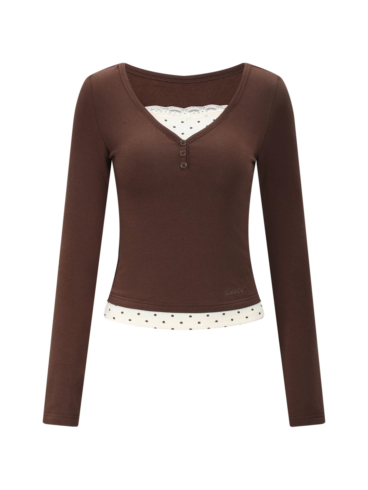 Polka Dot Faux Layered Top