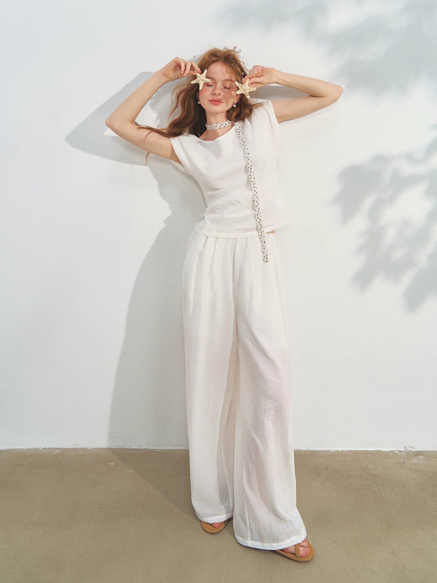 Draped Lazy Asymmetric Shoulder Convertible Top Set