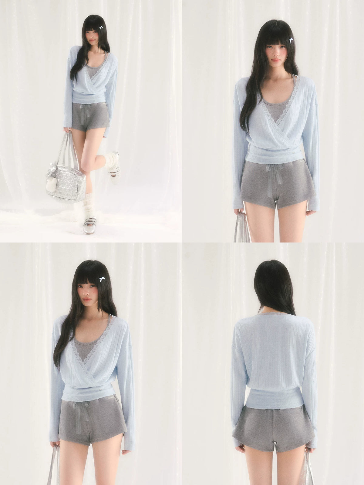 Light Blue Lace Layered Set