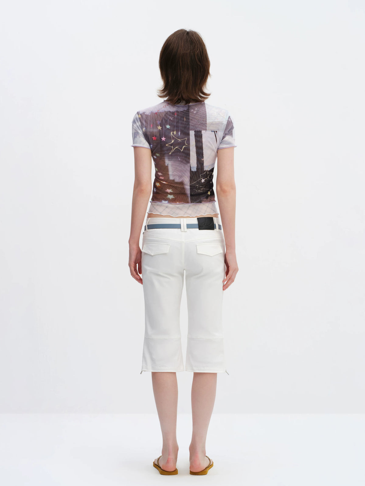 Breathable Mesh Two-Piece Rolled Sleeve Tee