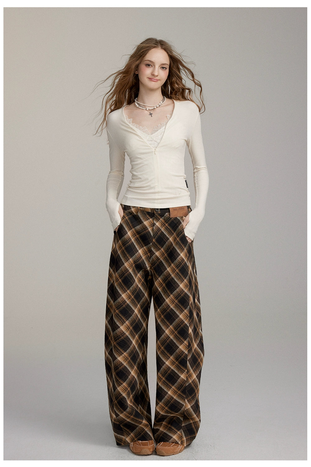 Relaxed Fit Curved-Cut Trousers