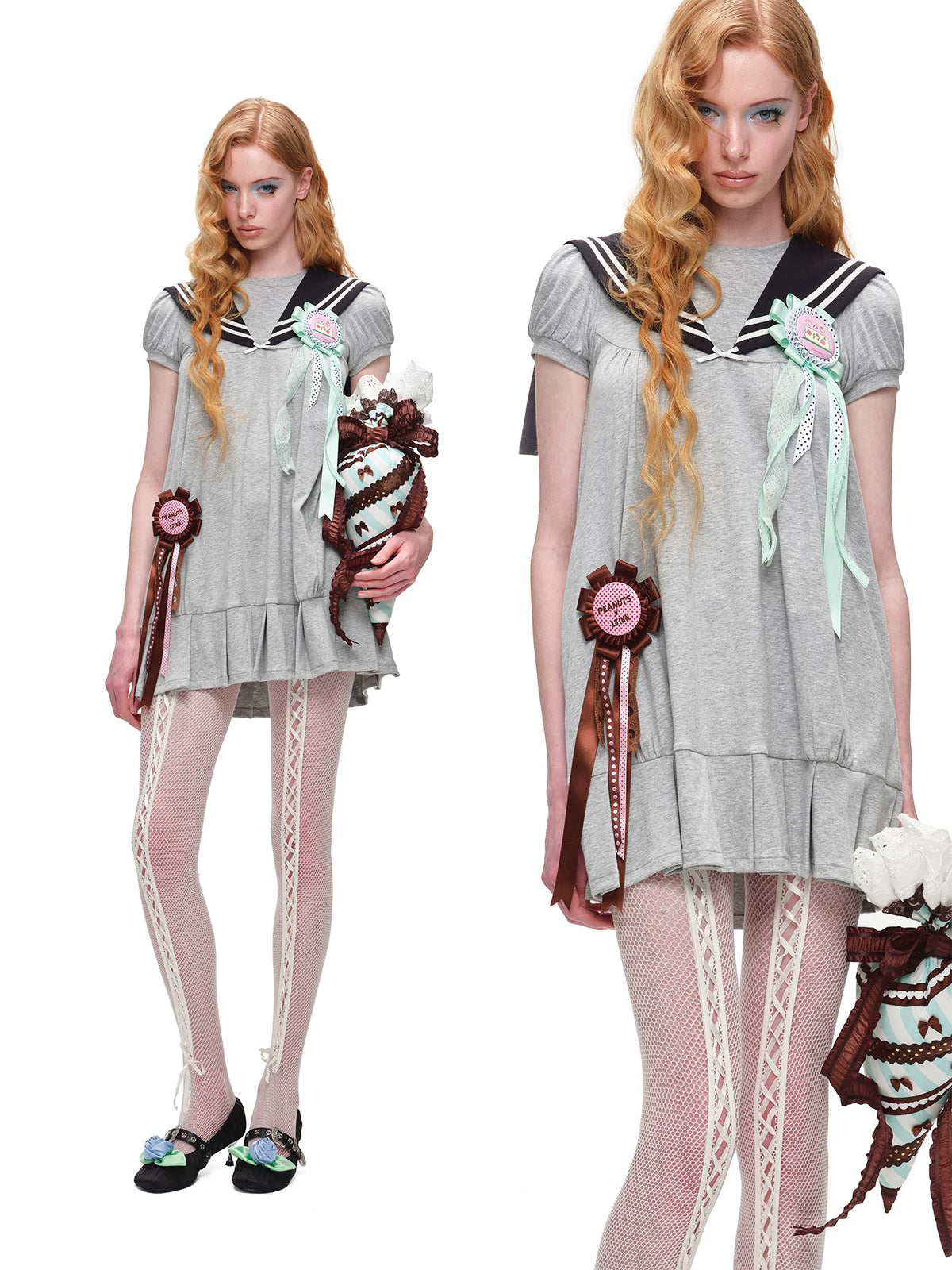 Oversized Sailor Collar Dress