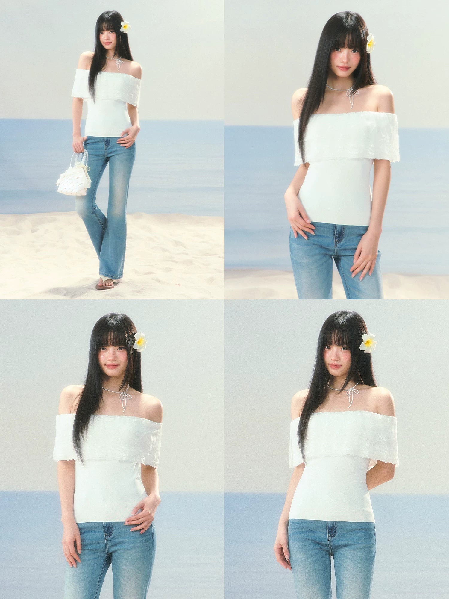 Lace Collar Off-Shoulder Top
