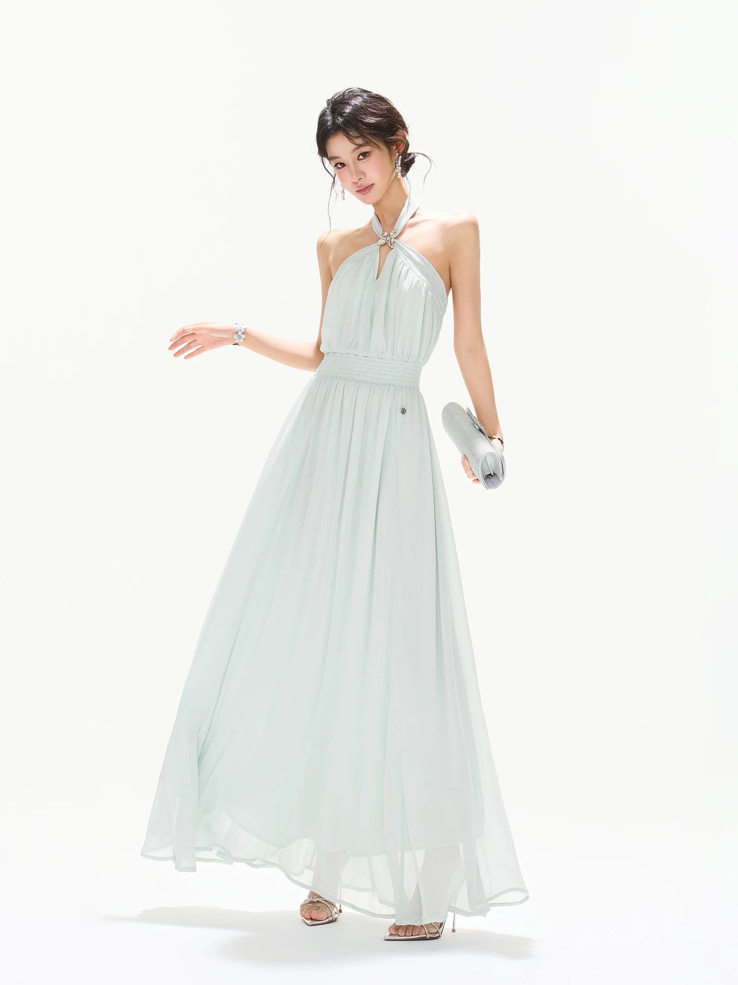 Cross Halter Maxi Dress
