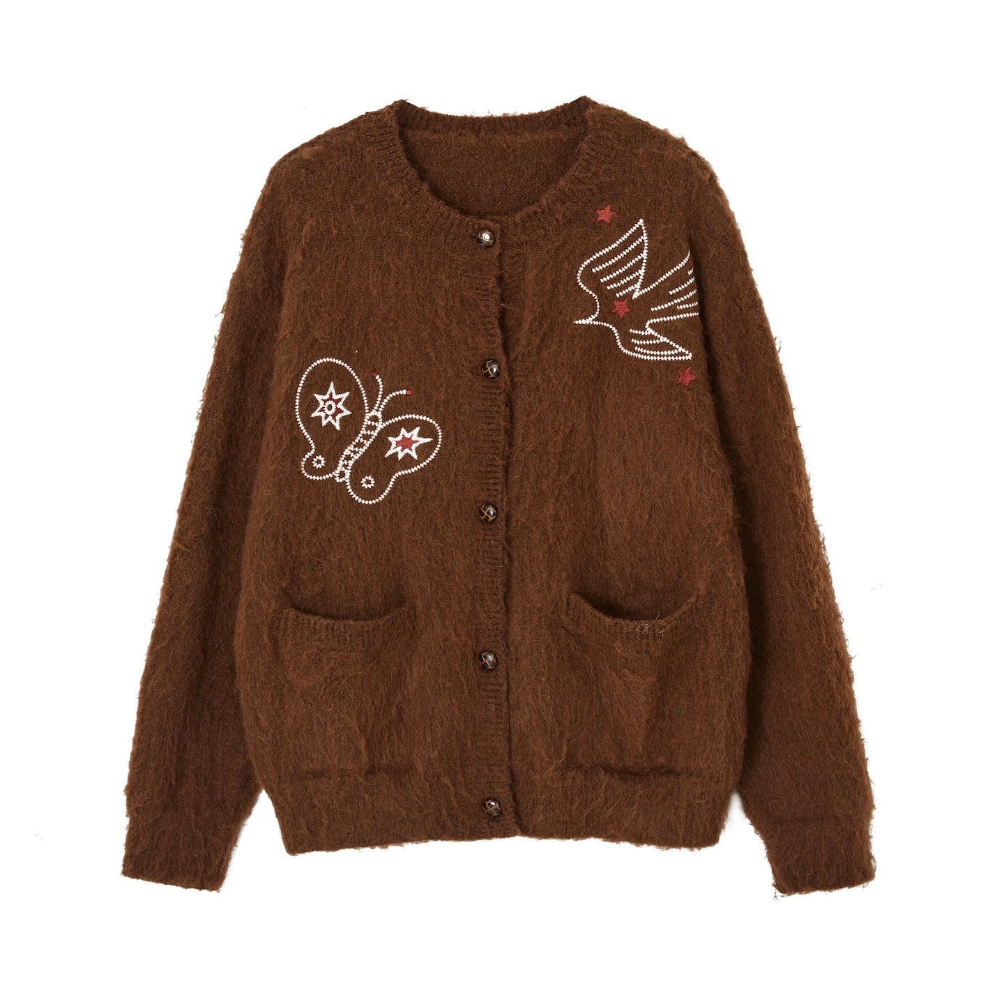 "Birds & Butterflies" Embroidered Cardigan