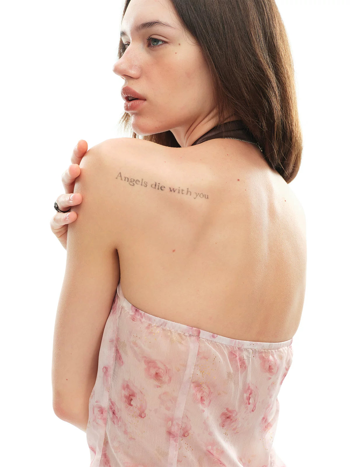 Pink Printed Cutout Camisole